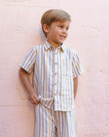 Collared Short Sleeve Shirt | Valencia Stripe