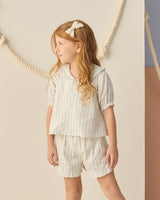 Delilah Pajama Set | Seafoam Railroad Stripe
