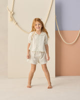 Delilah Pajama Set | Seafoam Railroad Stripe