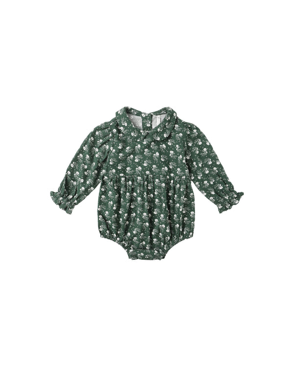 Cora Romper | Green Ditsy