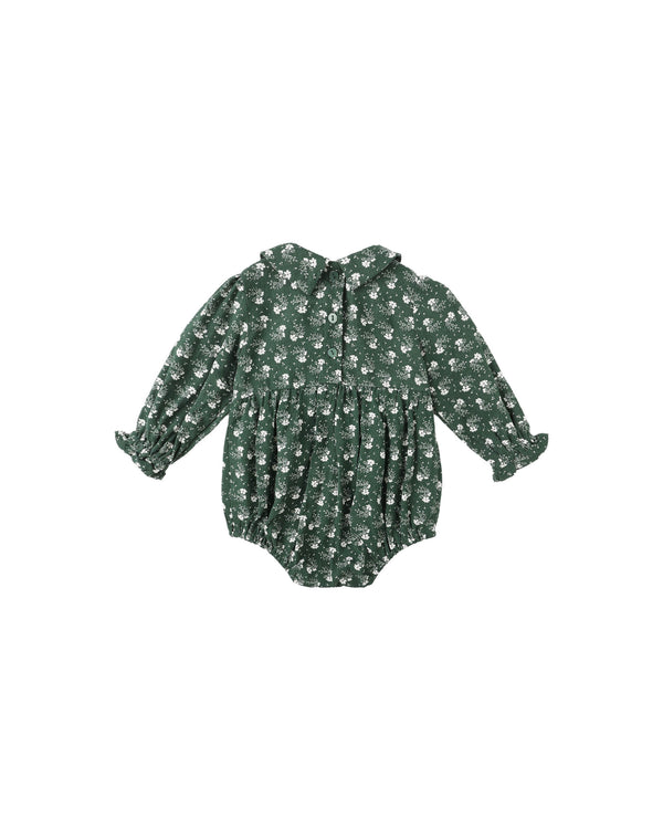 Cora Romper | Green Ditsy