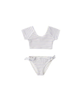 Cropped Rashguard Set | Periwinkle Stripe