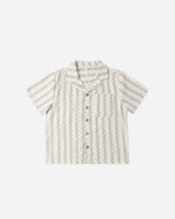 Lapel Collar Shirt | Wave Stripe