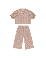 Ruffle Pajamas | Brick Gingham