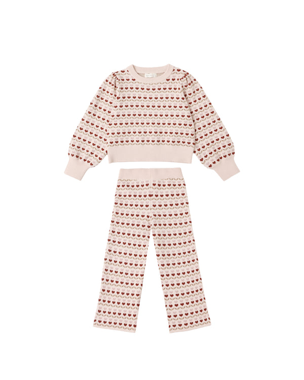 Jacquard Knit Set | Ruby Hearts