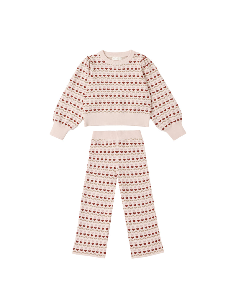Jacquard Knit Set | Ruby Hearts