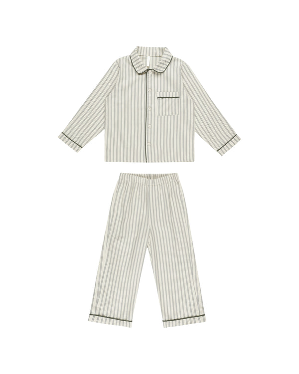 Long Sleeve Pajamas | Forest Pinstripe