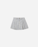 Pleated Denim Skirt | Railroad Stripe