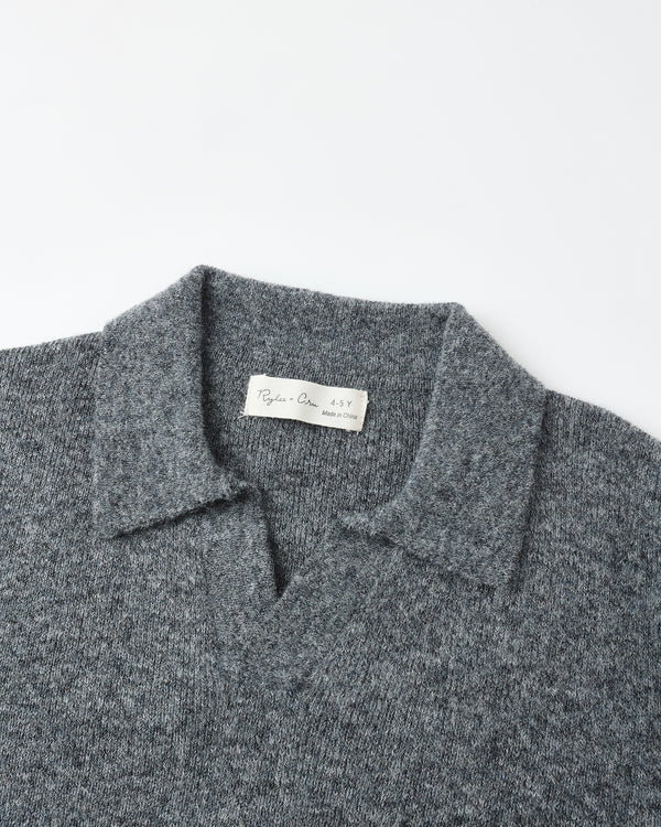 Knit Polo | Heathered Grey