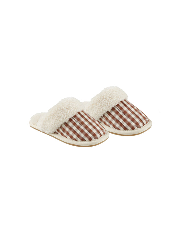 Slippers | Brick Gingham