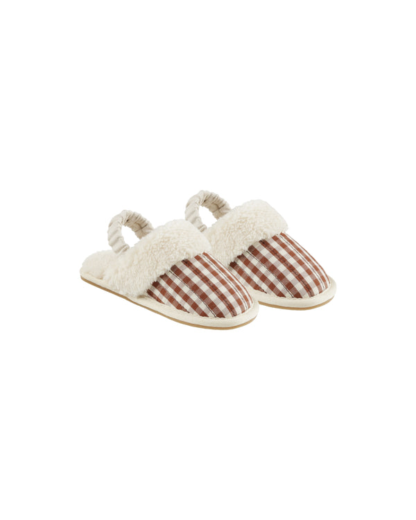 Slippers | Brick Gingham