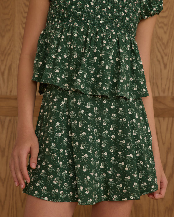 Rachel Skirt | Green Ditsy