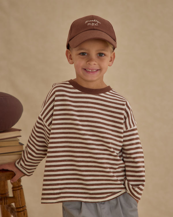 Camden Long Sleeve Tee | Brown Stripe