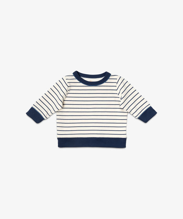 Remy Baby Sweatshirt | Navy French Stripe