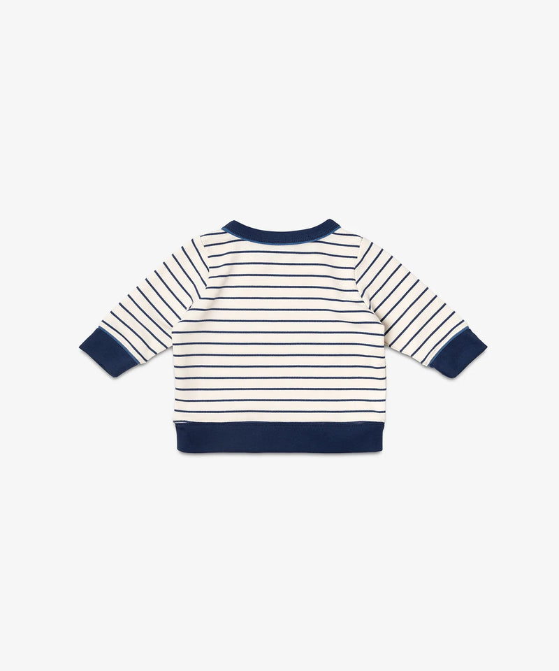 Remy Baby Sweatshirt | Navy French Stripe