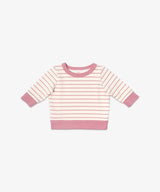 Remy Baby Sweatshirt | Rose French Stripe