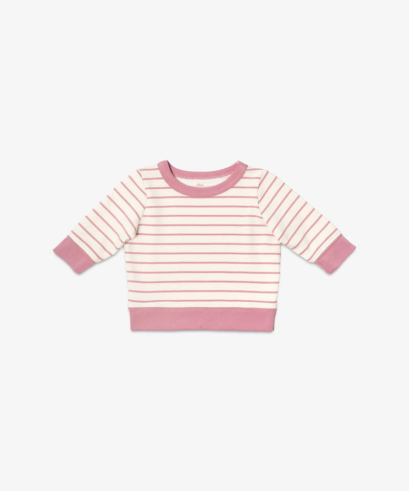 Remy Baby Sweatshirt | Rose French Stripe