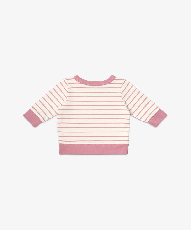 Remy Baby Sweatshirt | Rose French Stripe