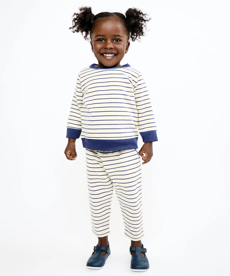 Remy Baby Sweatshirt | Navy French Stripe