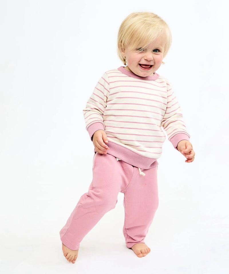 Remy Baby Sweatshirt | Rose French Stripe