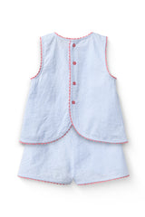 Seersucker Deco Set | Sky Blue with Cream Stripe