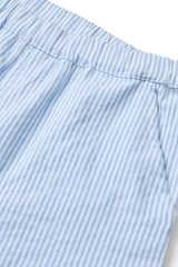 Seersucker Shorts Sporty | Sky Blue with Cream Stripe