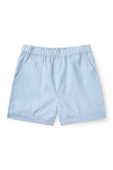 Seersucker Shorts Sporty | Sky Blue with Cream Stripe