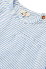 Seersucker SS Shirt | Sky Blue with Cream Stripe