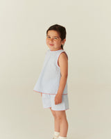 Seersucker Deco Set | Sky Blue with Cream Stripe