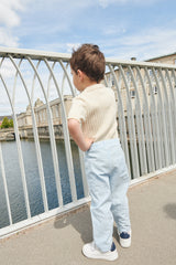 Seersucker Pants | Sky Blue with Cream Stripe