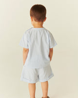 Seersucker Shorts Sporty | Sky Blue with Cream Stripe