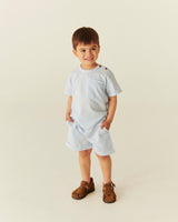Seersucker SS Shirt | Sky Blue with Cream Stripe