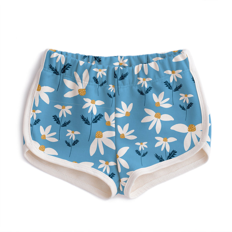 French Terry Shorts | Daisies Blue