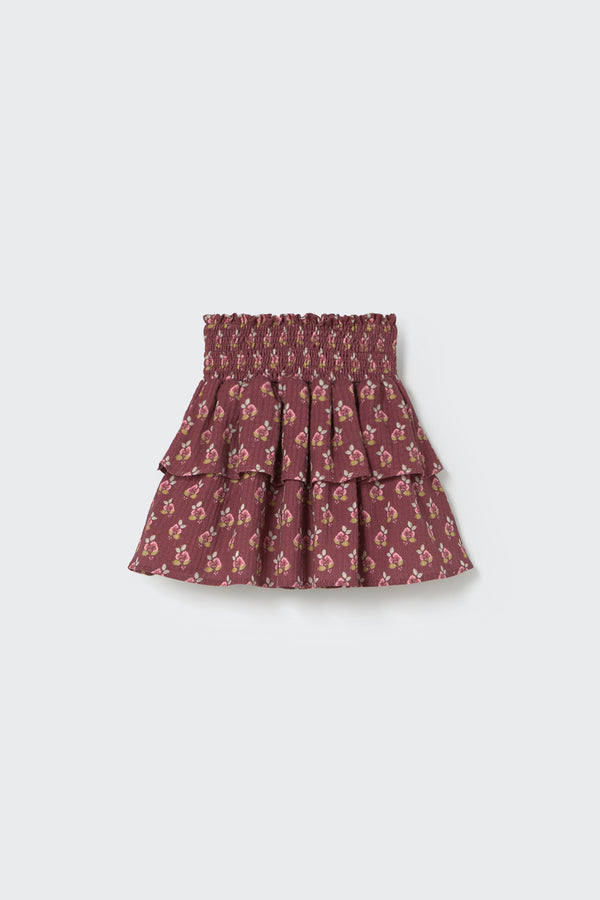 Sintrak Cotton Skirt | Burgundy Bloom