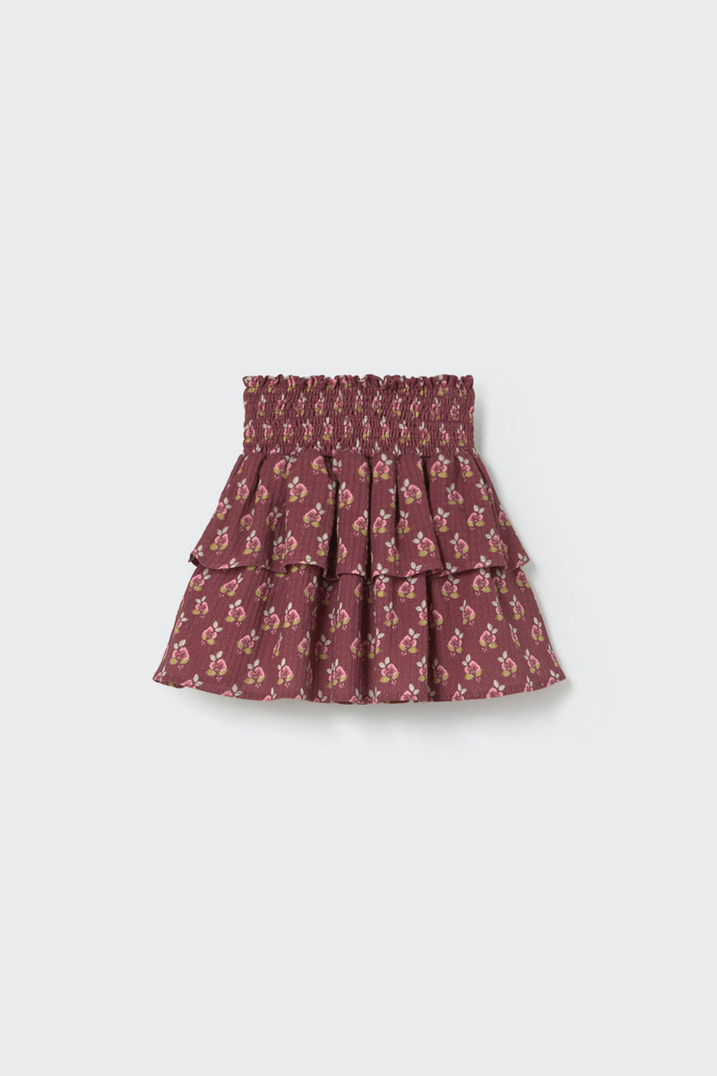 Sintrak Cotton Skirt | Burgundy Bloom