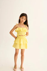 Sintrak Skirt | Yellow Striped Cotton Linen