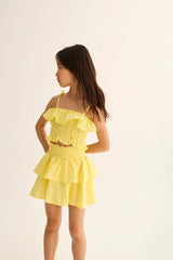 Sintrak Skirt | Yellow Striped Cotton Linen