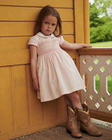 Smock Dress with Emb | Dusty Rose Comb