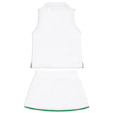 Girls White French Terry Tennis Tank Tops and Skort Set