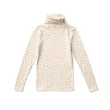 Snap Turtleneck | Calico Print PTL - Rosewood