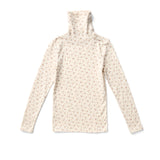 Snap Turtleneck | Calico Print PTL - Rosewood