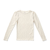 Pouf Tee | Calico Print Pointelle - Oasis