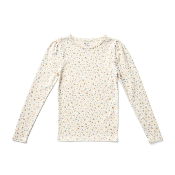 Pouf Tee | Calico Print Pointelle - Oasis