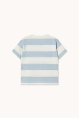 Stripes Knit Tee | Washed Blue
