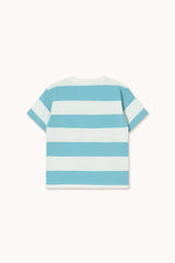 Stripes Knit Tee | Light Cyan