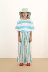 Stripes Knit Tee | Light Cyan