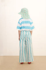 Stripes Knit Tee | Light Cyan