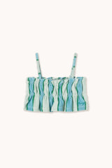 Retro Stripes Blue Towel Top