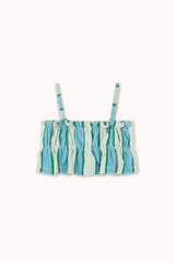 Retro Stripes Blue Towel Top