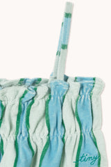 Retro Stripes Blue Towel Top